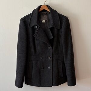 J Crew Stadium Cloth Nello Gori Peacoat Jacket Charcoal Grey Size 12